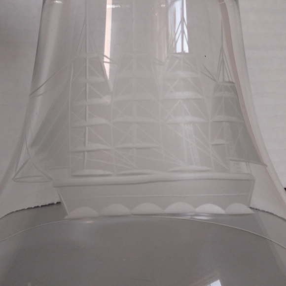Glass Sailboat Bell 10 Inch Tall - Picture 5 of 7